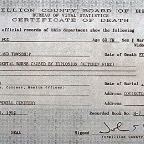 Elizbeth J Ricketts Fox death certificate 