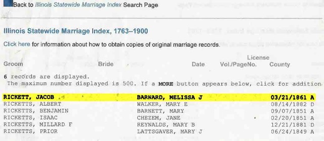 MJ Barnard and J Ricketts marriage license Illinois .jpg