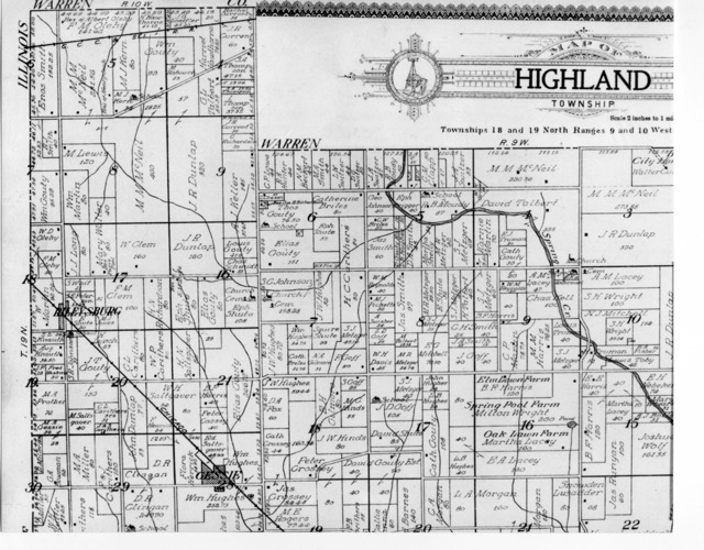 Highland Township IN map 