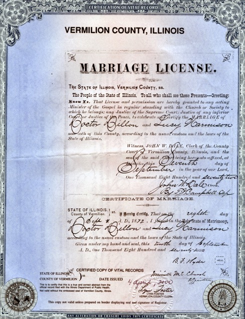 marriage certificate Lucy J Harmison p1 