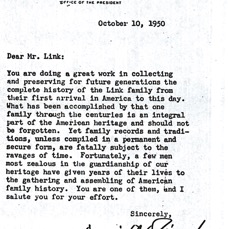 Eisenhower letter to Paxson Link 
