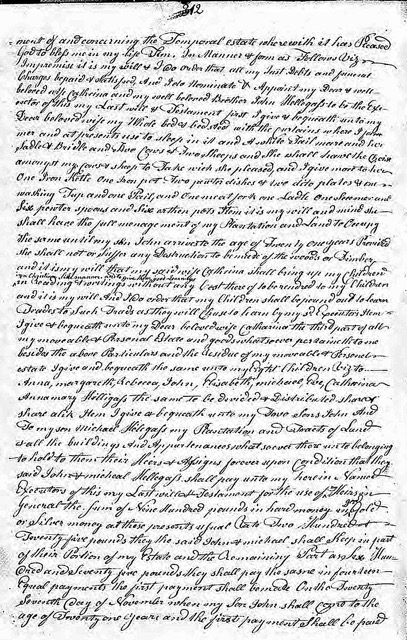 page 312 will of Michael Hillegas Sr 1782 