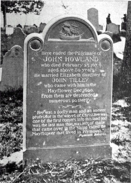 John Howland tombstone Plymouth MA 