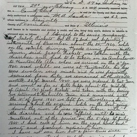 Jacob Ricketts Civil War pension application 