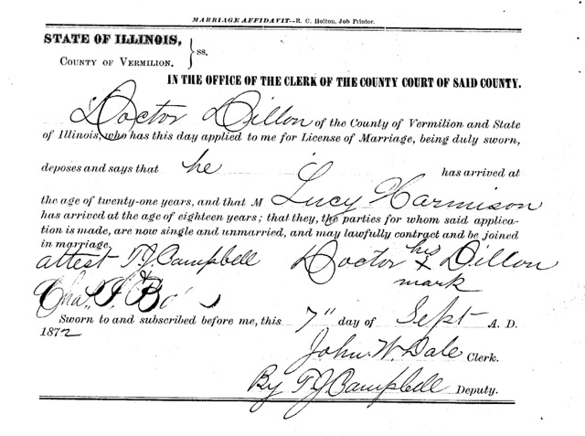 marriage certificate Lucy J Harmison p2 