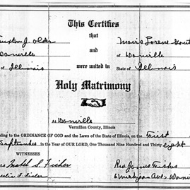 marriage license Truxton J Older Mavis L Gouty 