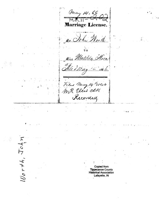 John C. Worth Matilda Horn marriage page #2  .jpg